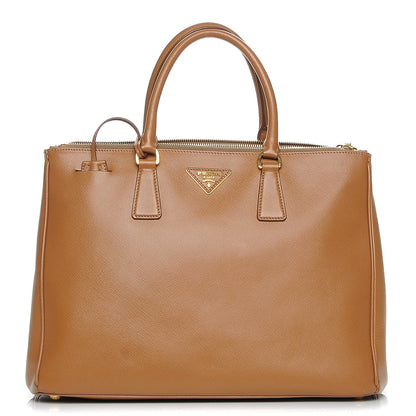 Prada Saffiano Medium Galleria Double Zip Tote Caramel 1 of 12