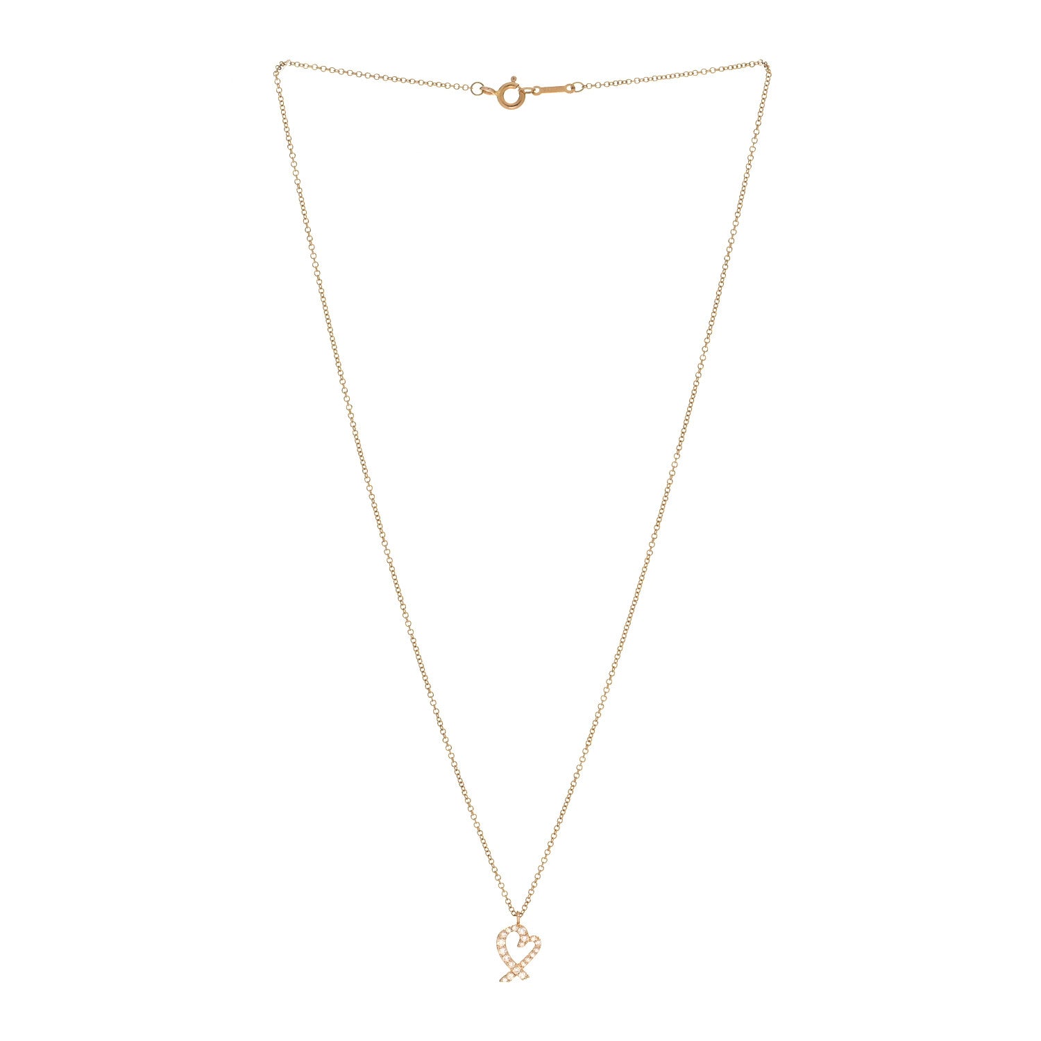 Tiffany 18K Rose Gold Diamond Mini Paloma Picasso Loving Heart Pendant Necklace 3 of 5