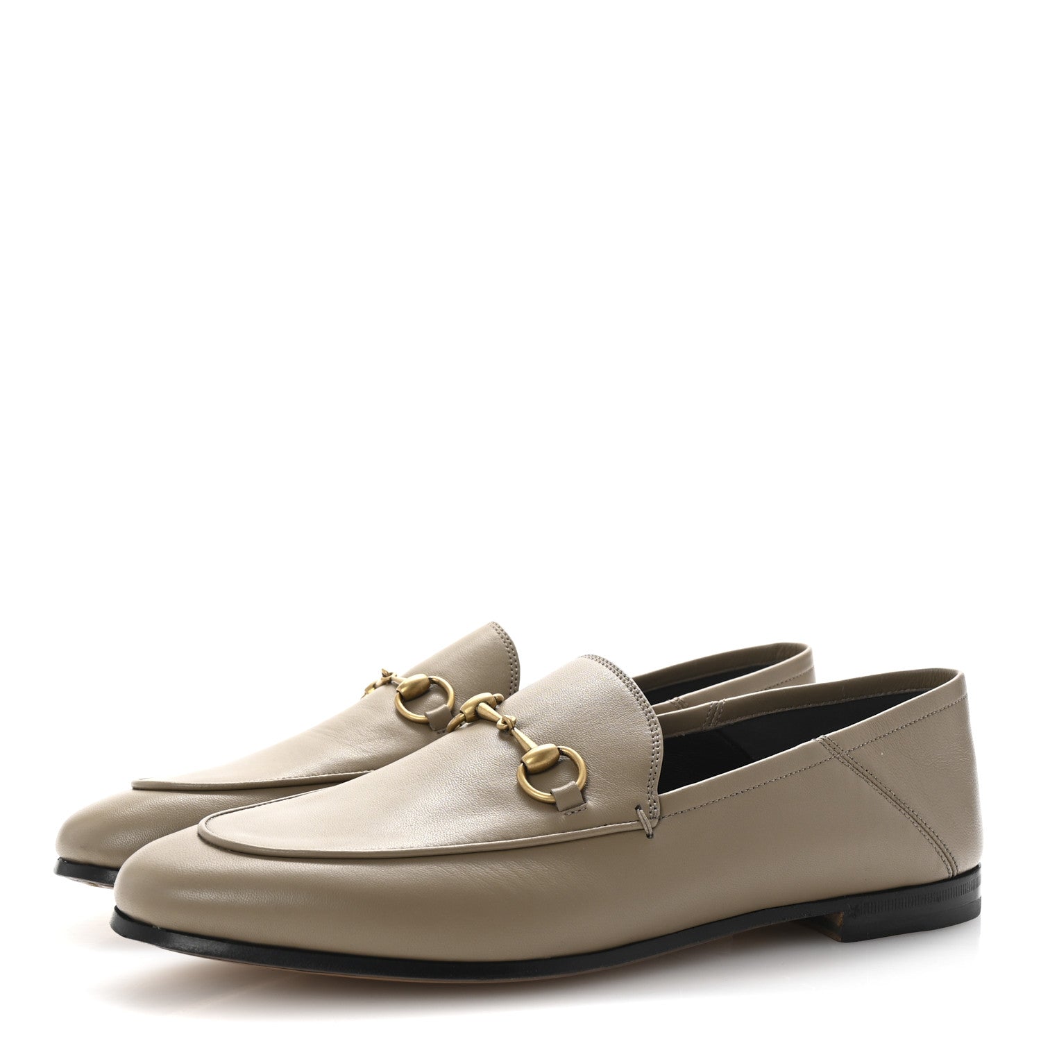 Gucci Lambskin Womens Brixton Horsebit Loafers 40 Mud 4 of 10