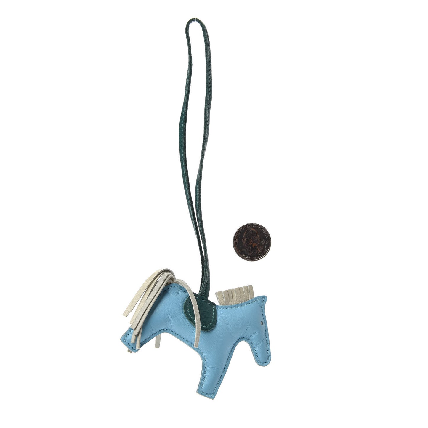 Milo Lambskin Grigri Rodeo Horse Bag Charm PM Celeste Malachite Craie