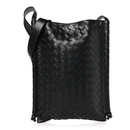 Bottega Veneta Nappa Intrecciato Large Flat Loop Messenger Black 1 of 9