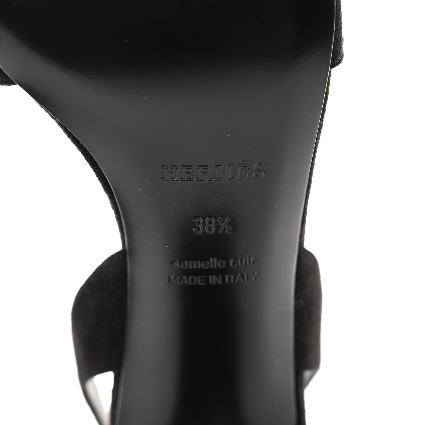 Suede Goatskin Crystal Eternite 80 Sandal 38.5 Black