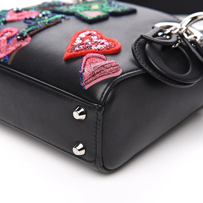 Christian Dior Smooth Calfskin Embroidered Micro Lady Dior Black 9 of 10