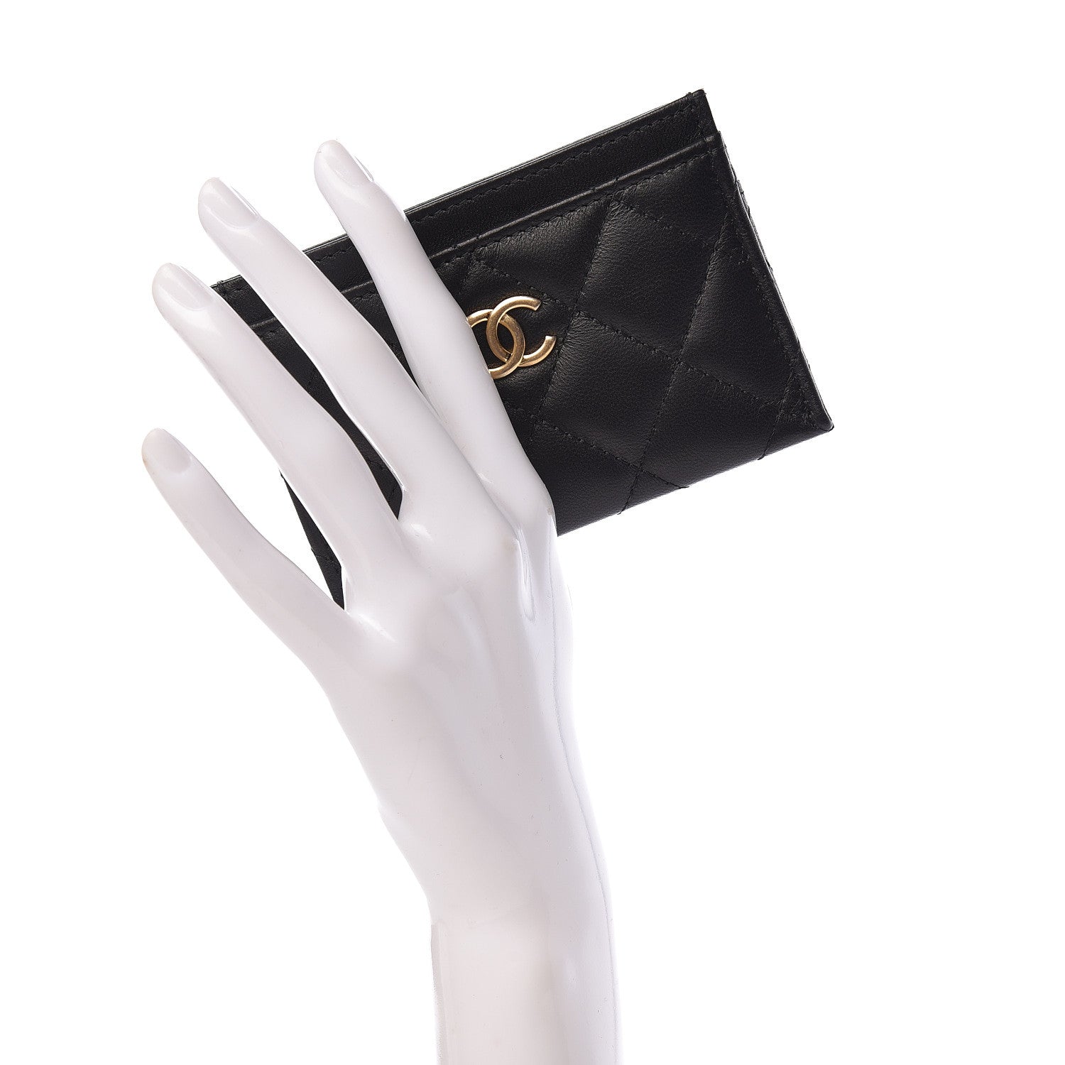 Chanel Lambskin Quilted Card Holder Black 2 of 9