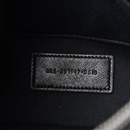 Saint Laurent Calfskin Crocodile Embossed Monogram Zip Pouch Black 7 of 11