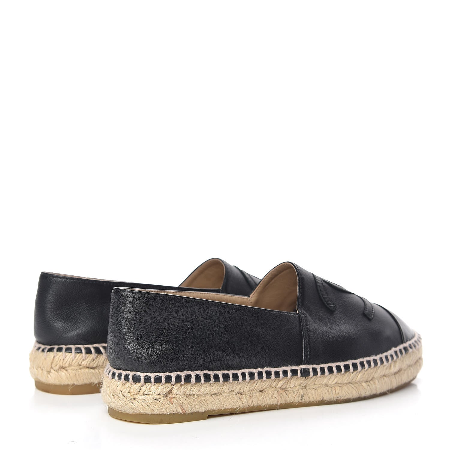 Chanel Lambskin CC Espadrilles 37 Black 4 of 14