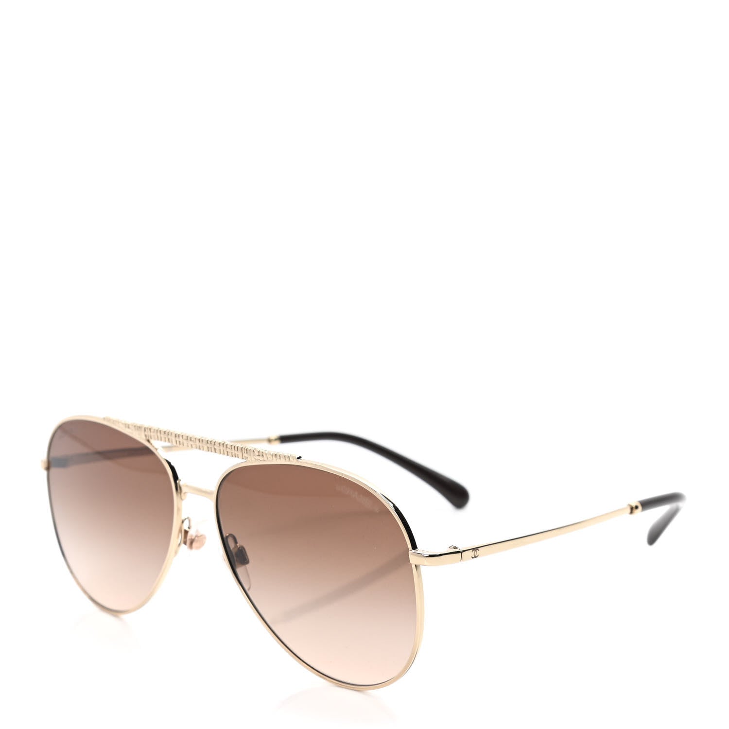 Chanel Aviator Metallic Pilot Sunglasses 4231 Gold 1 of 4