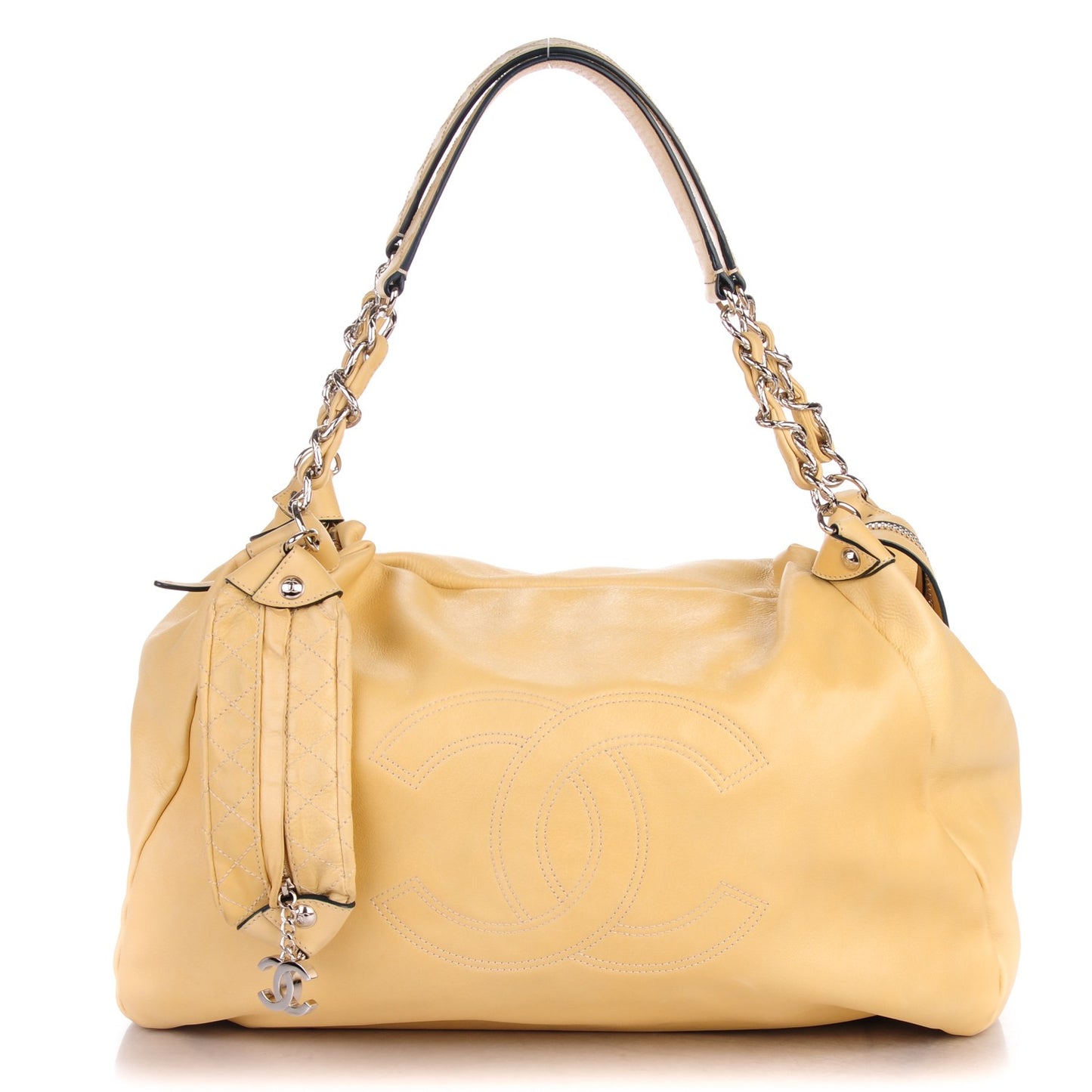 Lambskin Large Edgy Hobo Beige