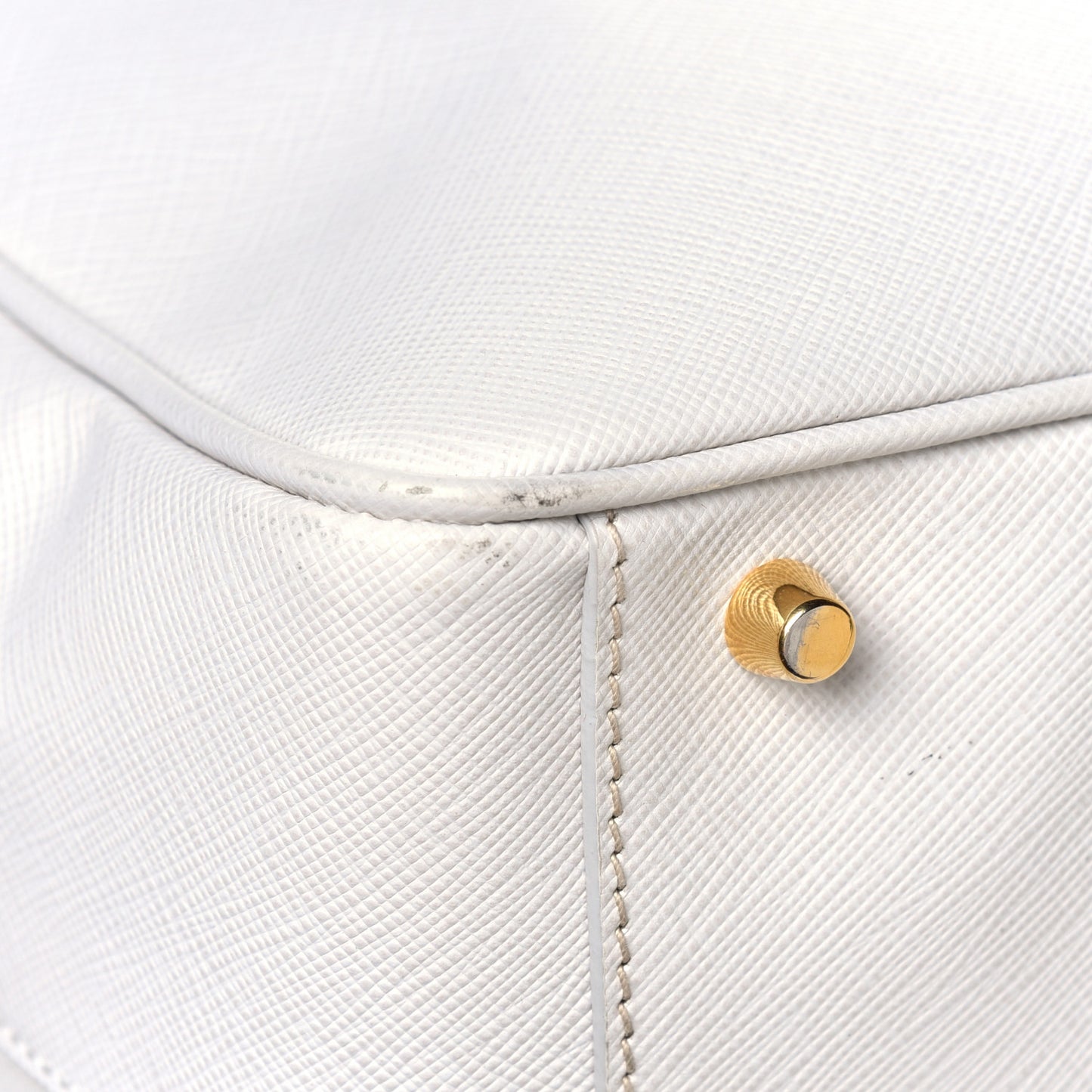 Saffiano Lux Bowler Talco White