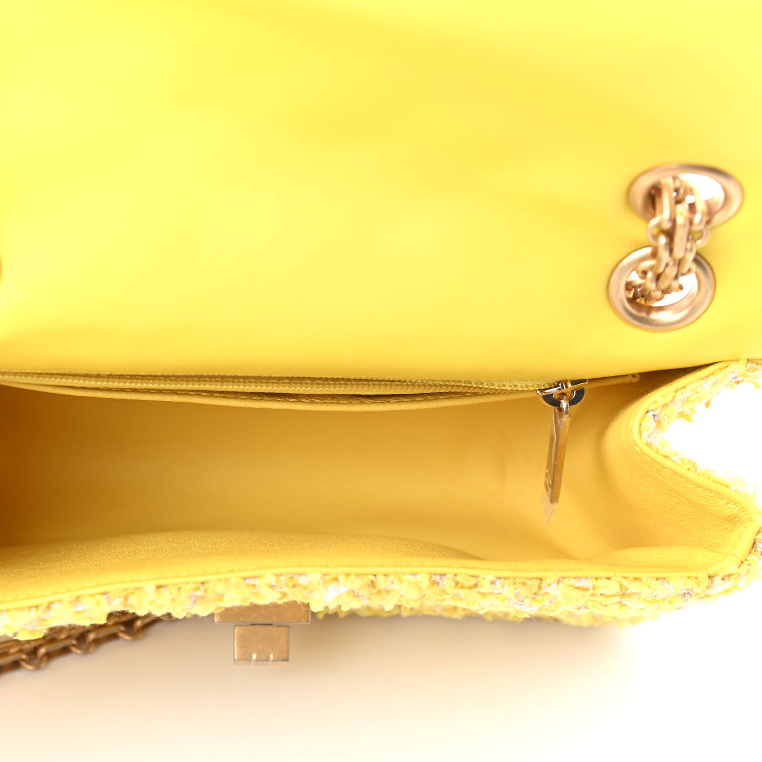 Chanel Tweed Quilted 2.55 Reissue Mini Flap Yellow 4 of 4