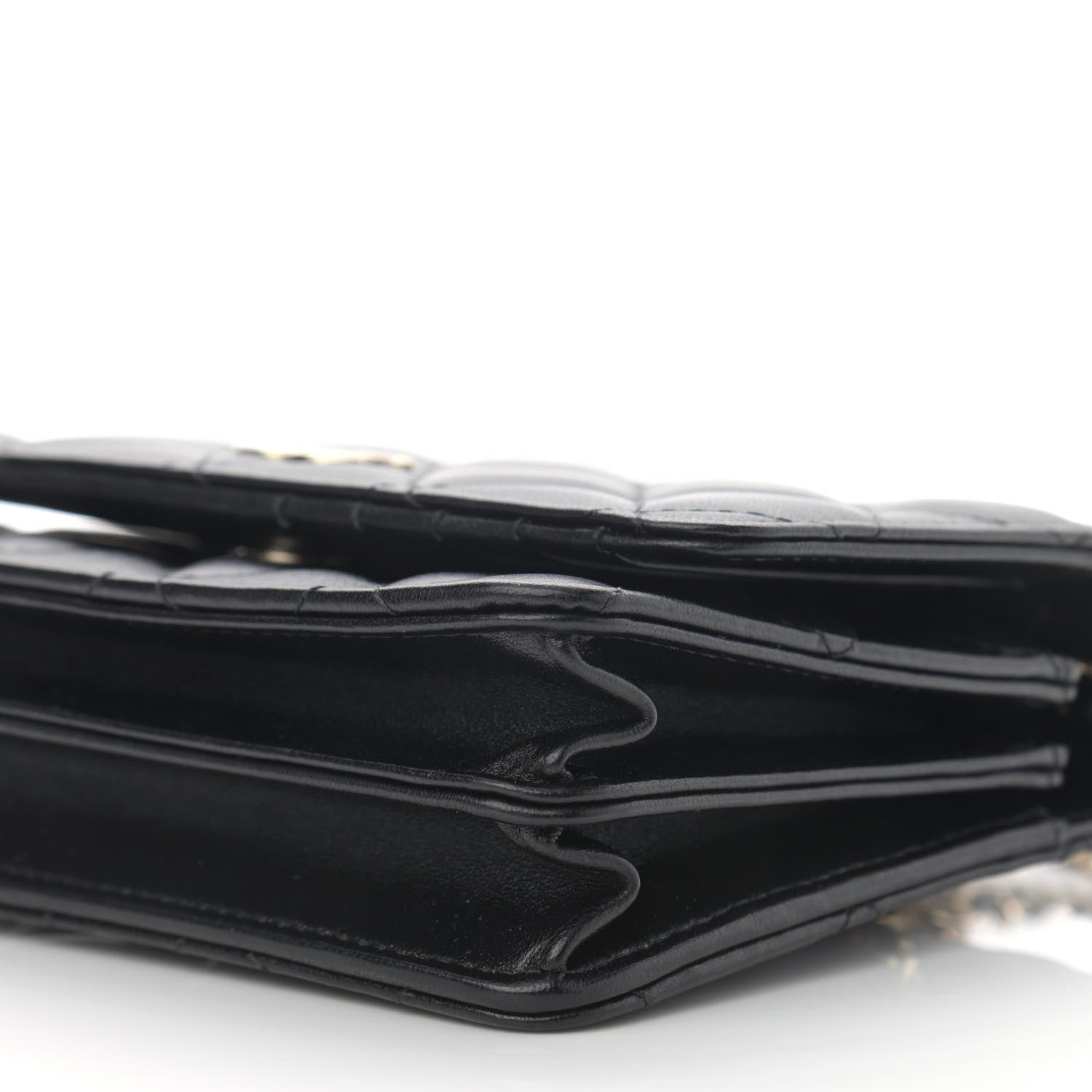 Chanel Lambskin Quilted Mini Camellia Bow Wallet On Chain WOC Black 10 of 11