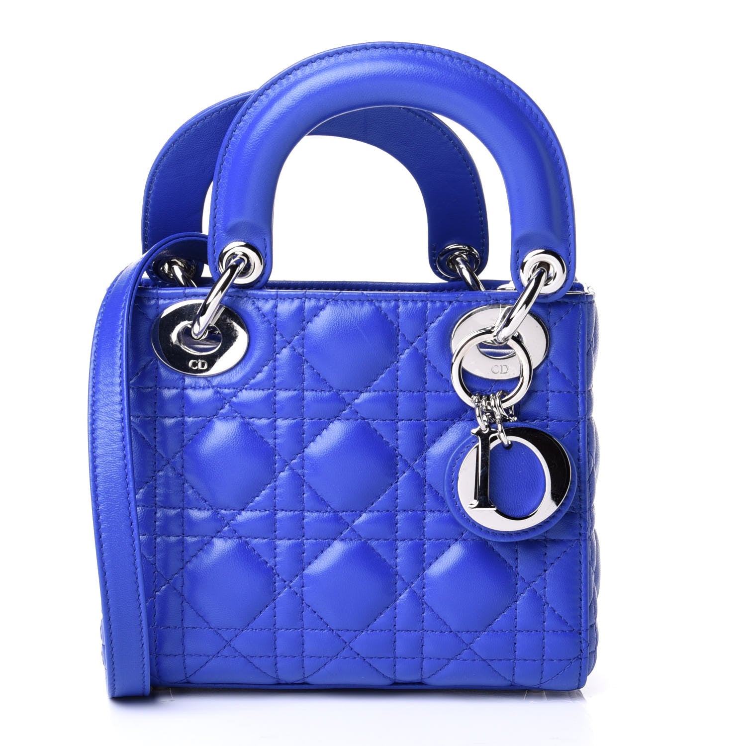 Christian Dior Lambskin Cannage Mini Lady Dior Blue 1 of 10