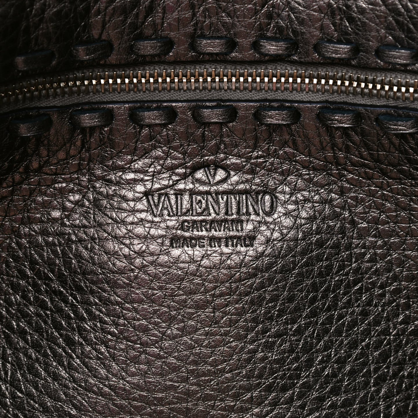 Metallic Grained Calfskin C-Rockee Fringe Tote Sasso