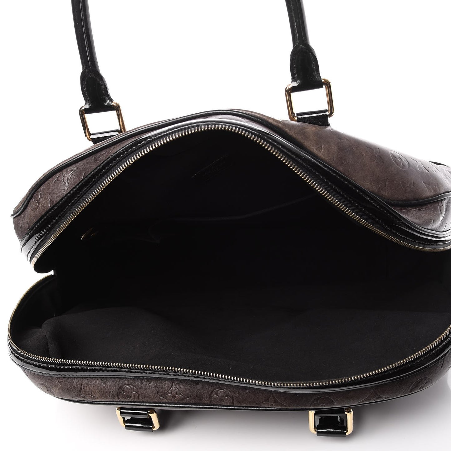 Cuir Patent Embossed Monogram Alizee Grey