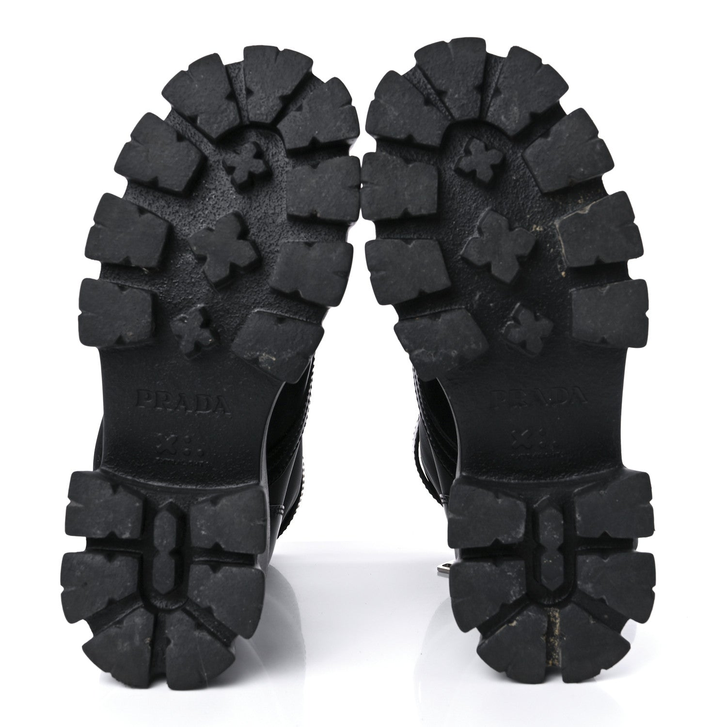 Prada Spazzolato Rois Nylon Metal Triangle Logo Monolith Pouch Pocket 55mm Boots 37 Black 5 of 8