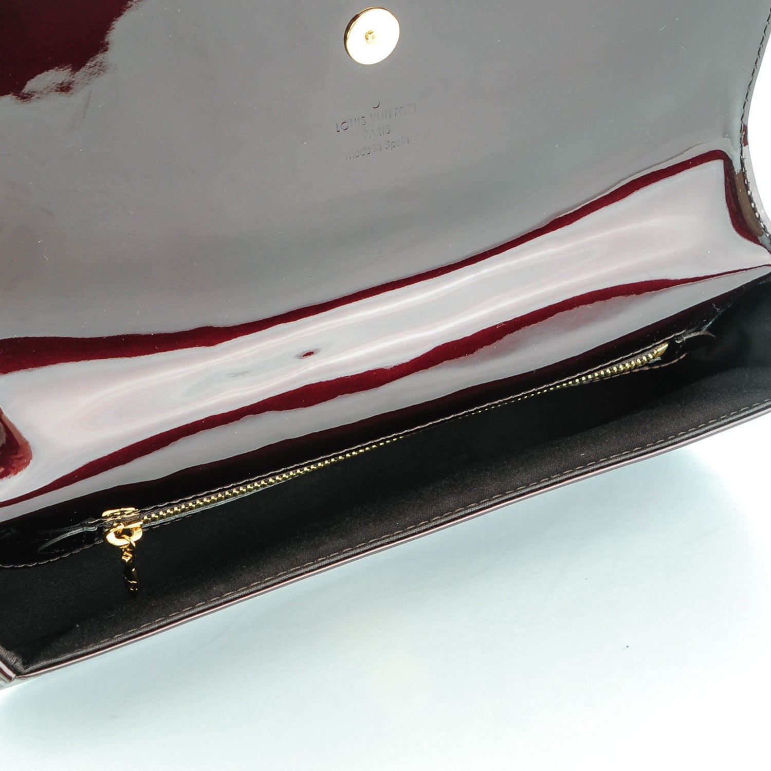 Louis Vuitton Patent Sobe Clutch Amarante 5 of 7