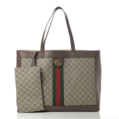Gucci GG Supreme Monogram Web Large Ophidia Tote Brown 8 of 16