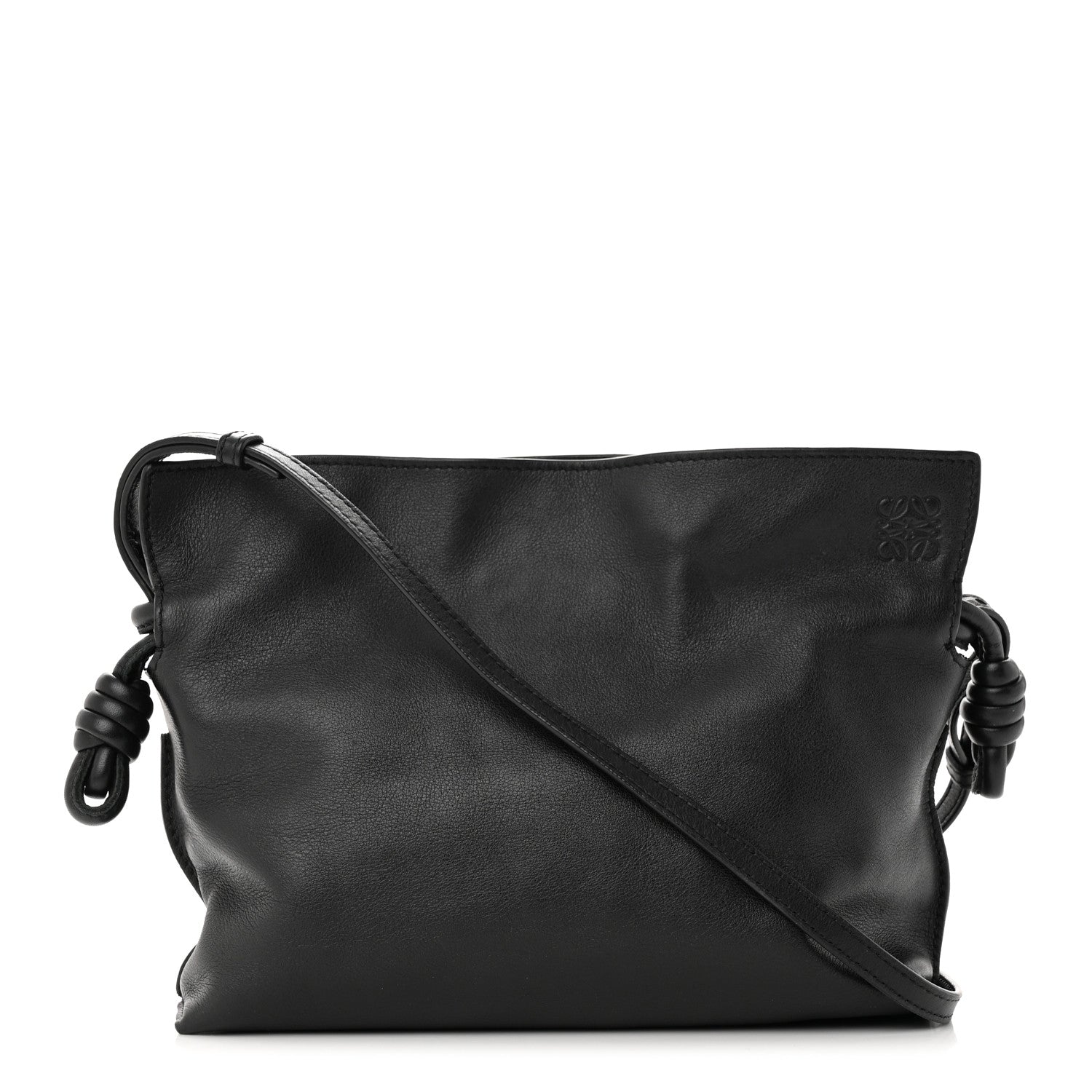 Loewe Calfskin Mini Flamenco Knot Clutch Black 1 of 14