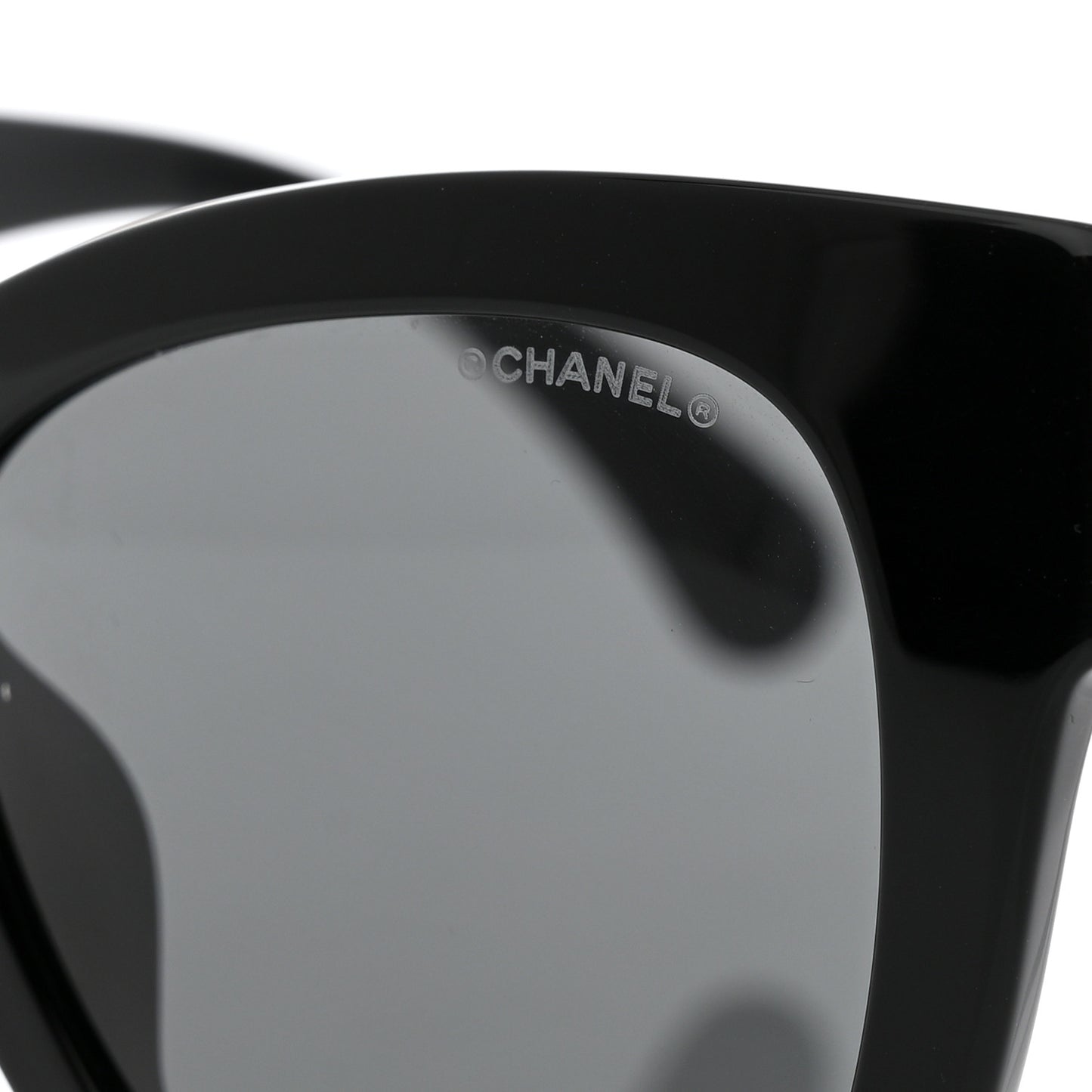 Acetate Square CC Heart Sunglasses 5478-A Black