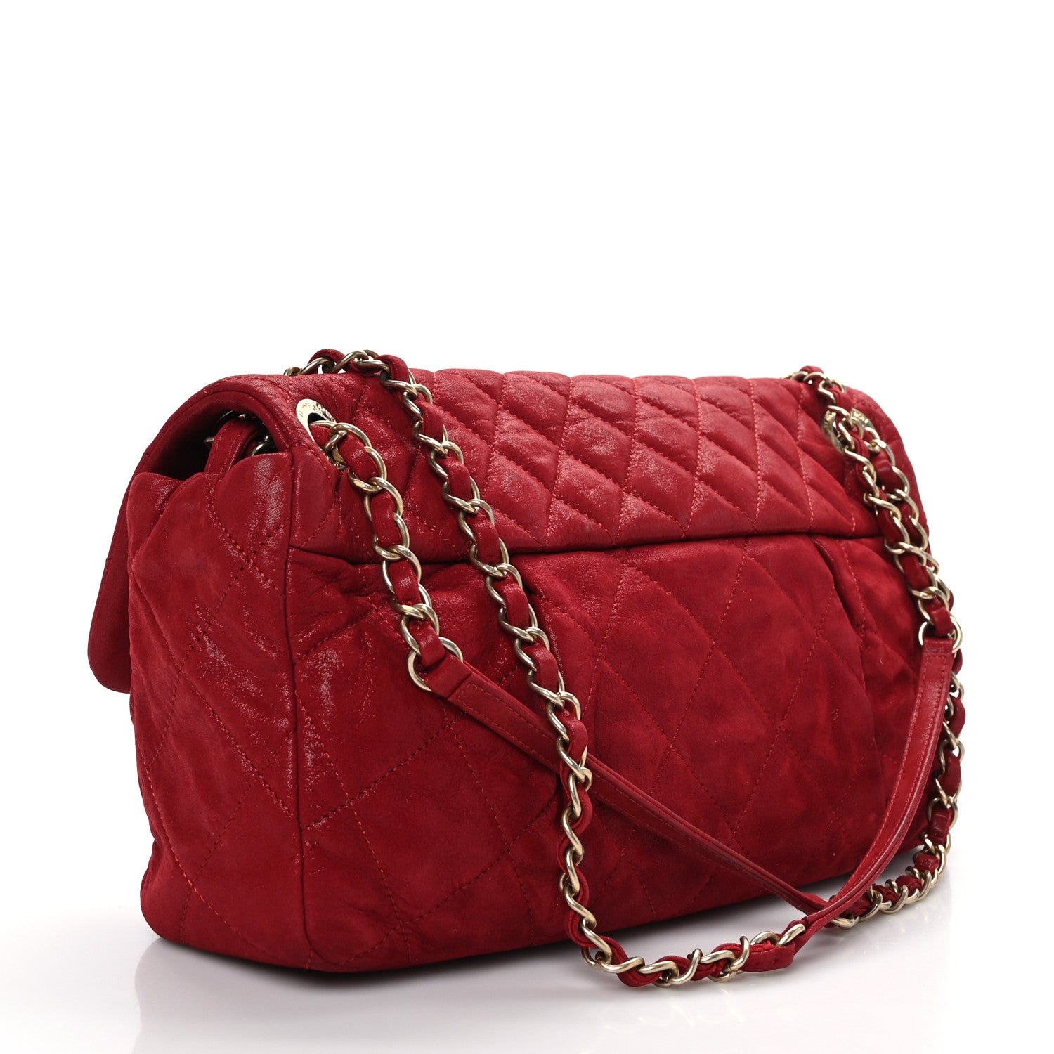 Chanel Iridescent Calfskin Large Chic Quilt Flap Red 3 of 9
