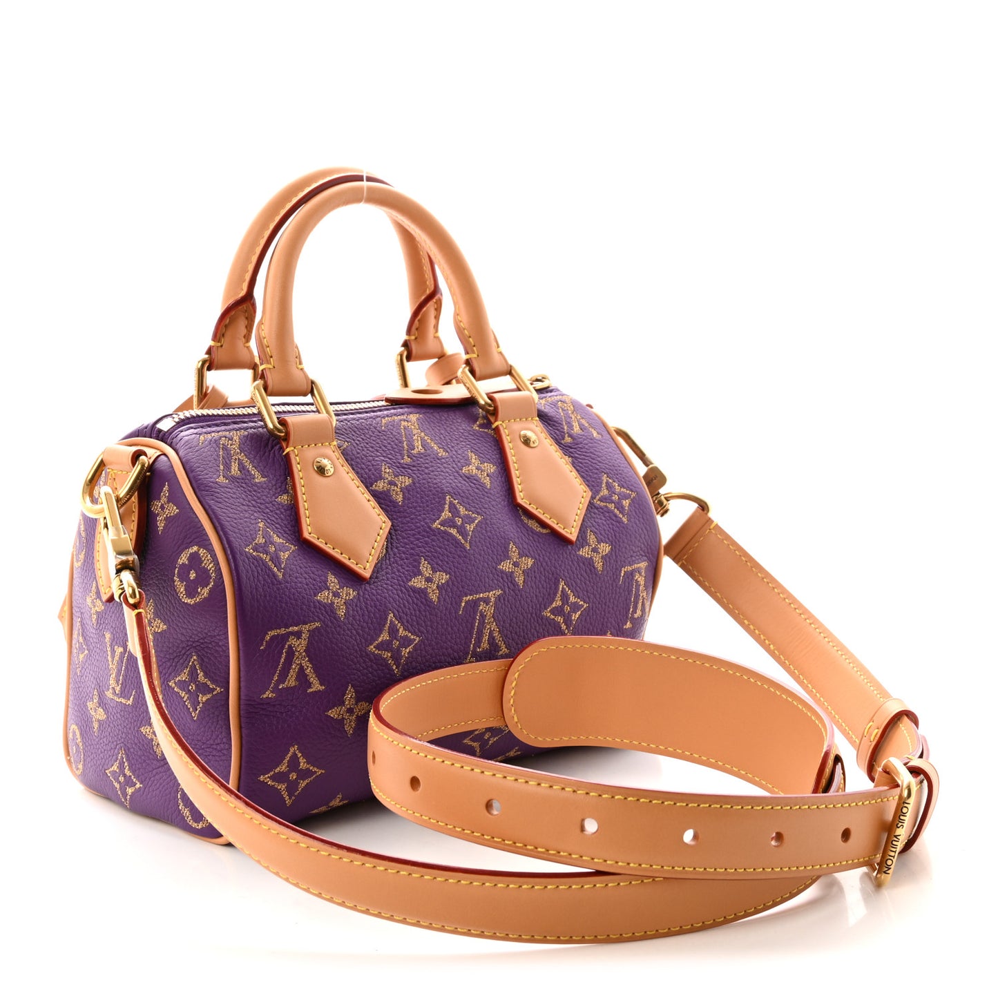 Calfskin Monogram Speedy P9 Bandouliere 20  Golden Lotus Purple