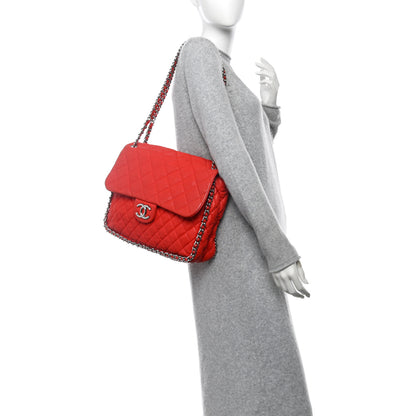 Chanel Washed Lambskin Quilted Maxi Chain Around Flap Red 2 of 11