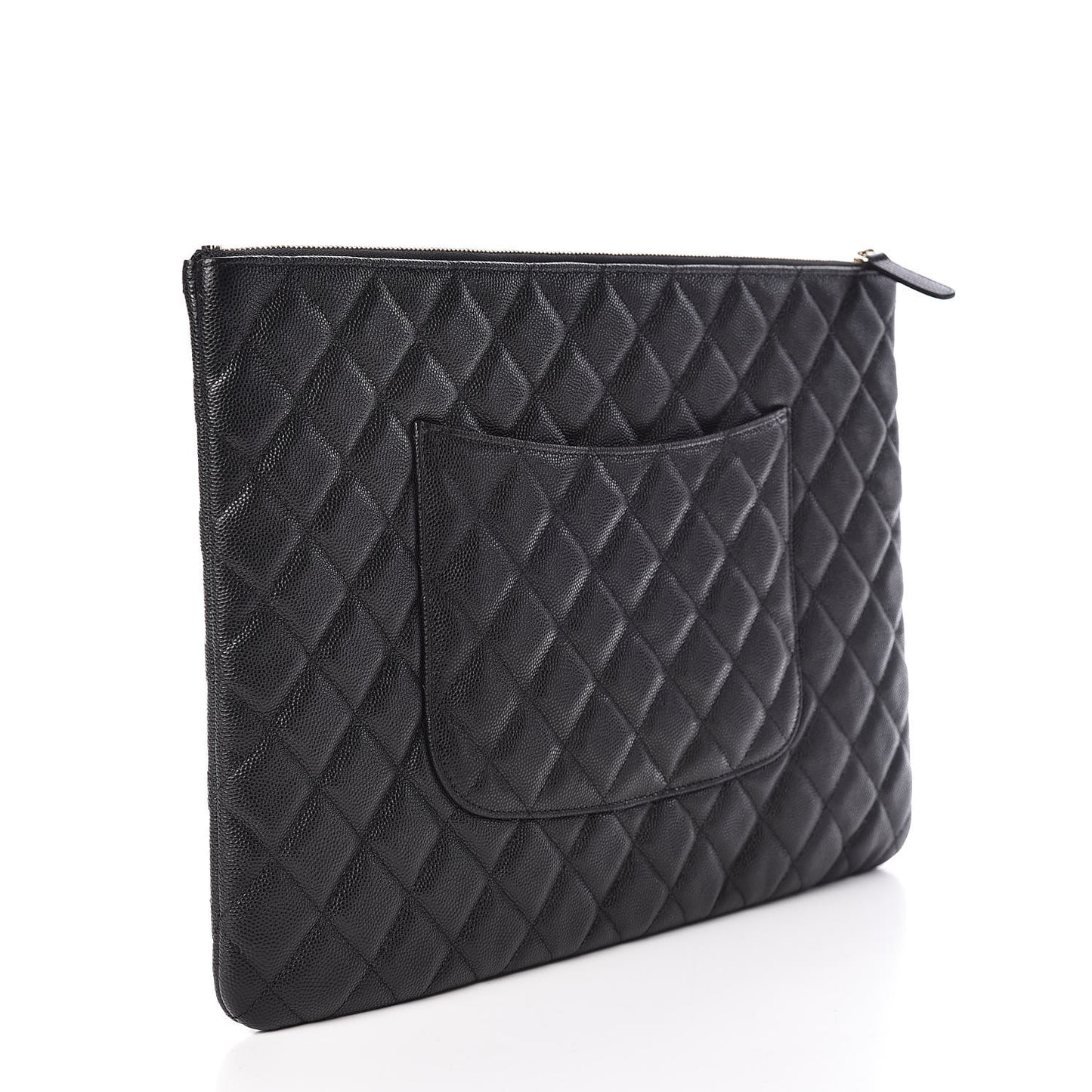 Caviar Quilted Large Cosmetic Case Black