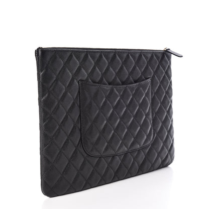 Chanel Caviar Quilted Large Cosmetic Case Black 3 of 10