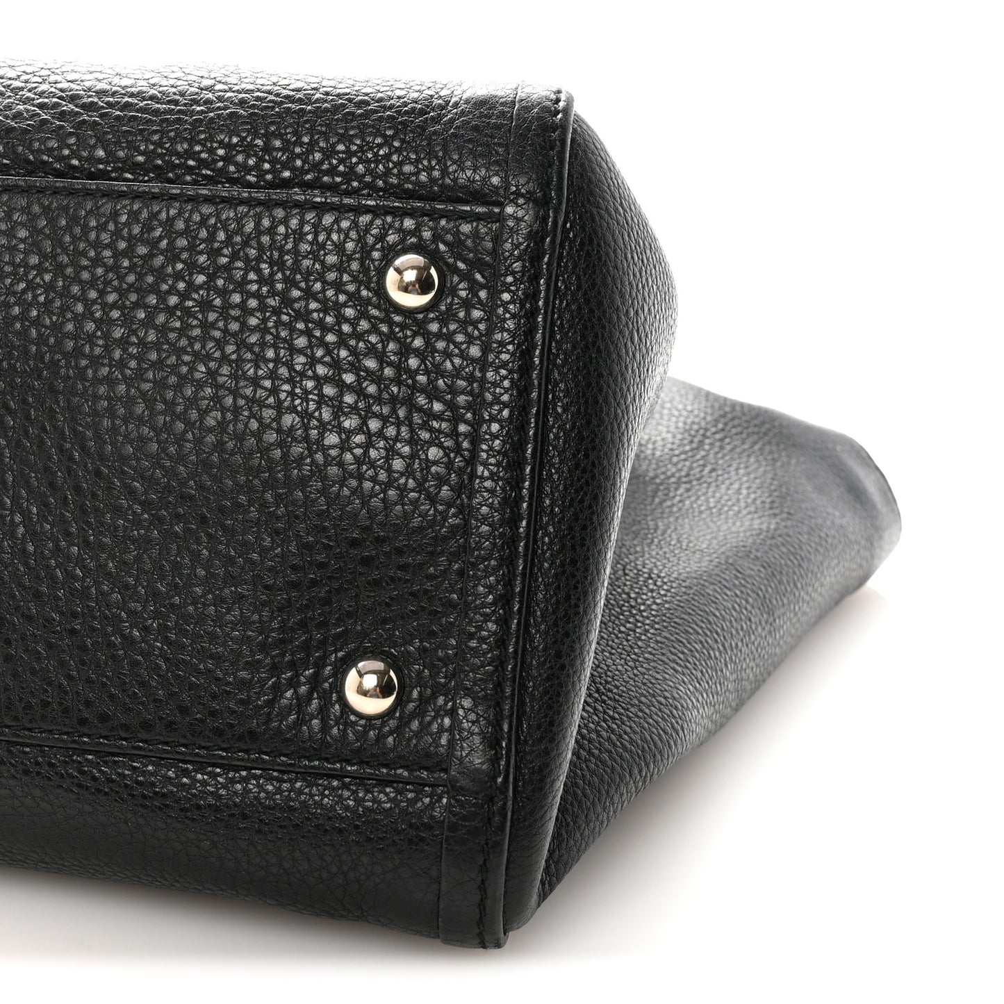 Pebbled Calfskin Medium Soho Shoulder Bag Black