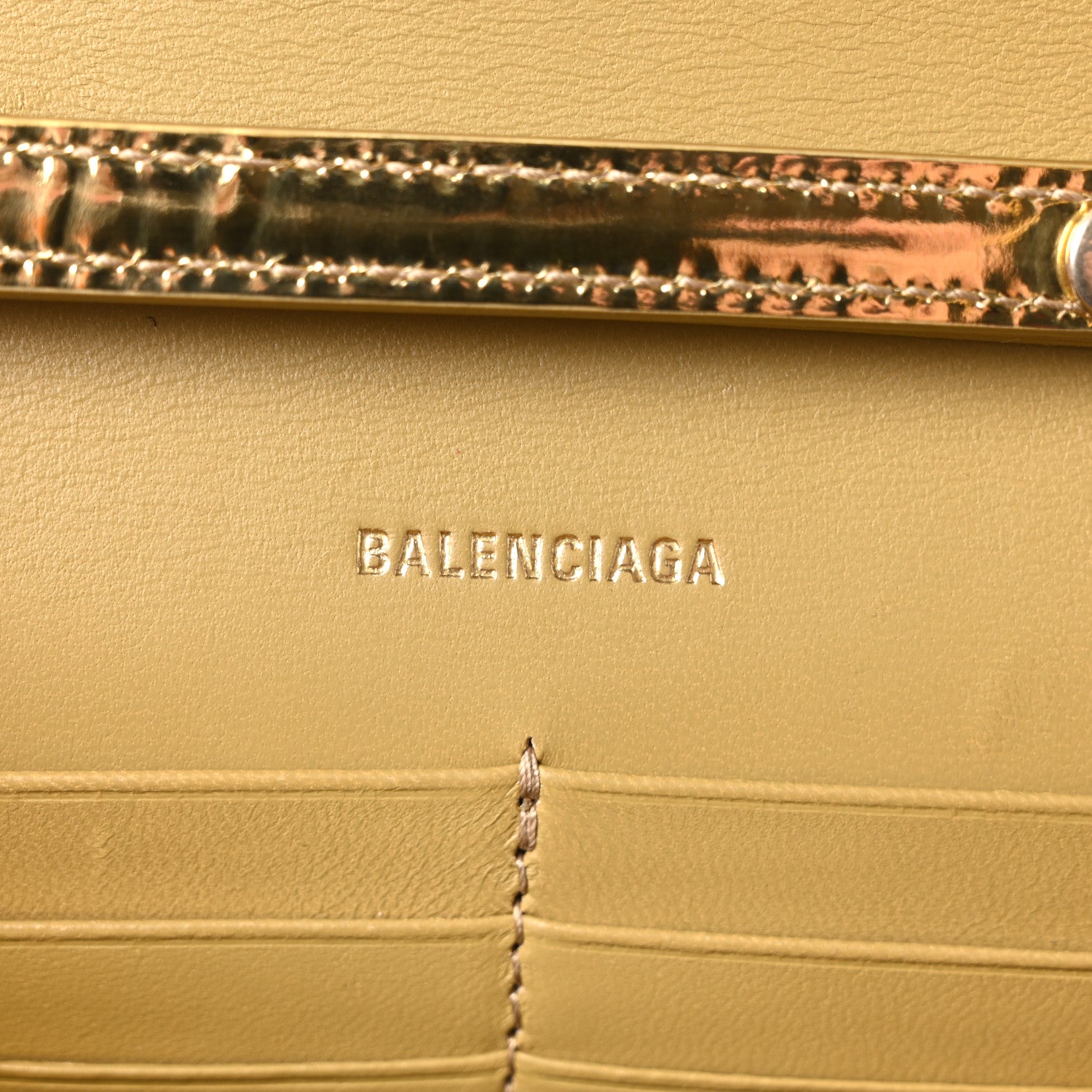Balenciaga Mirror Calfskin Hourglass Chain Bag Gold 6 of 9