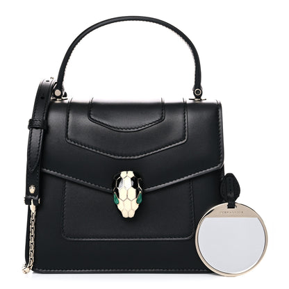Bulgari Calfskin Serpenti Forever Top Handle Black 1 of 13