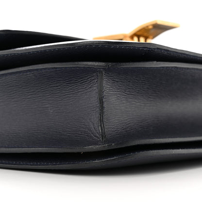 Celine Liege Calfskin Medium Classic Box Flap Bag Dark Blue 9 of 14