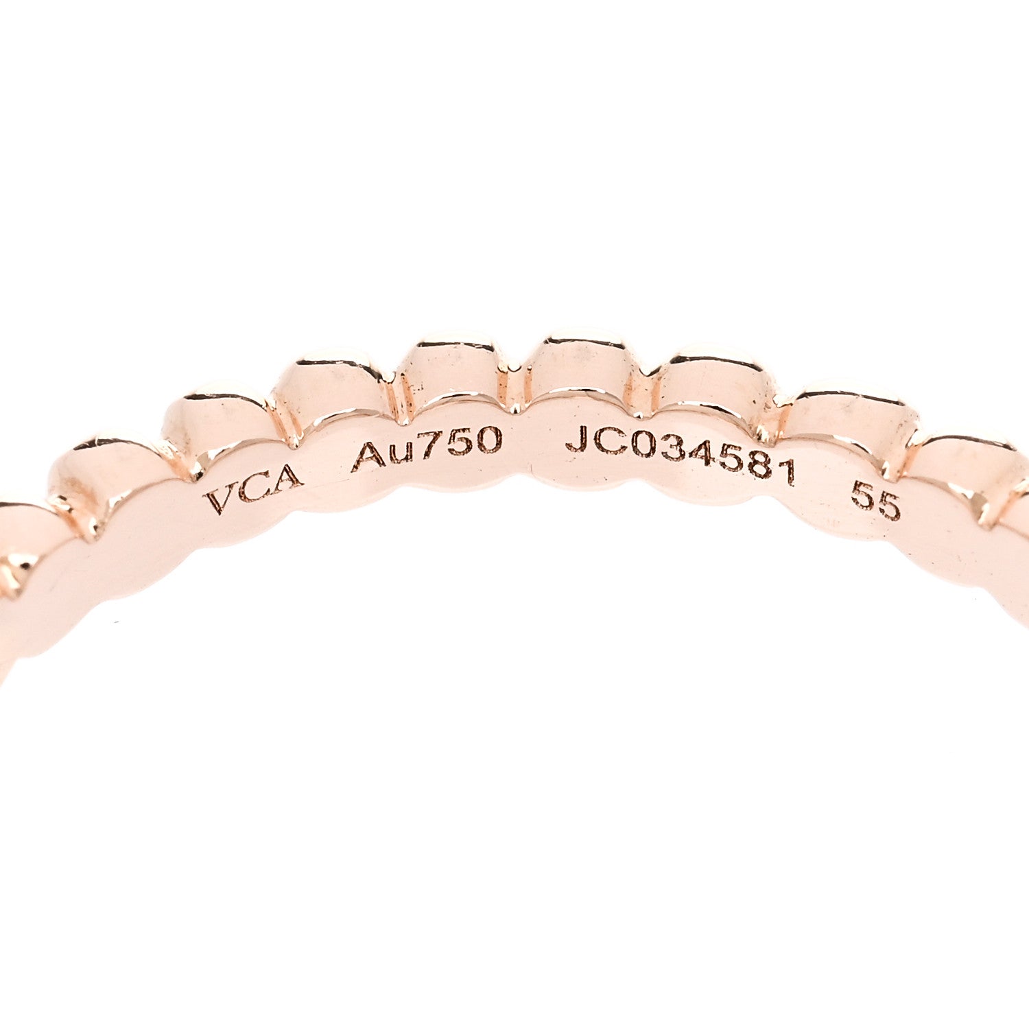 Van Cleef & Arpels 18K Rose Gold Small Perlee Ring 55 7.25 4 of 6