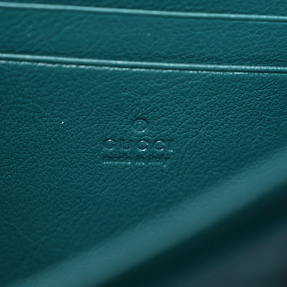 Gucci Azalea Calfskin Enamel Matelasse Diagonal Torchon GG Marmont Chain Wallet Imperial Blue Pavone 6 of 10