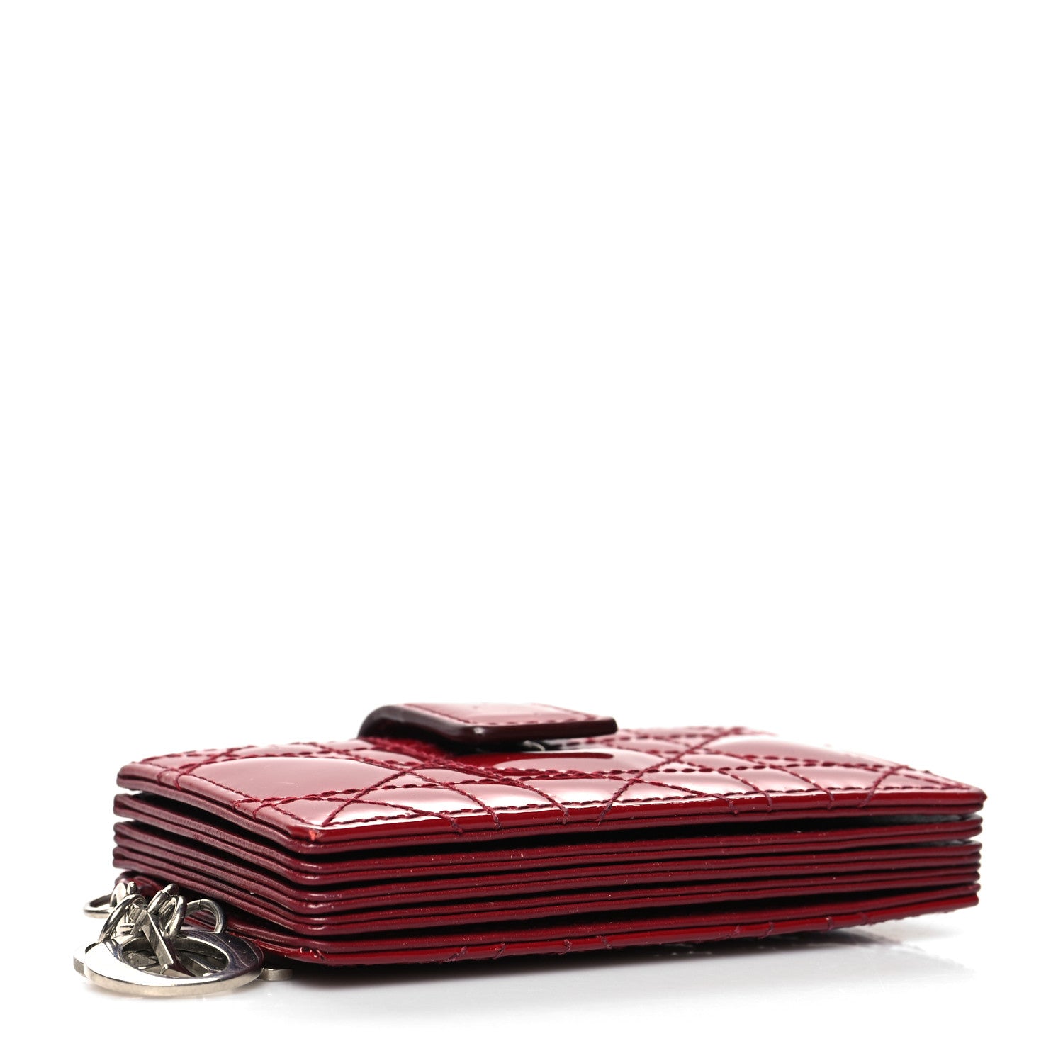 Christian Dior Patent Cannage Lady Dior 5-Gusset Card Holder Scarlet 4 of 11