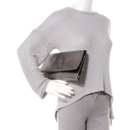 Saint Laurent Metallic Belle de Jour Clutch Dark Silver 2 of 7