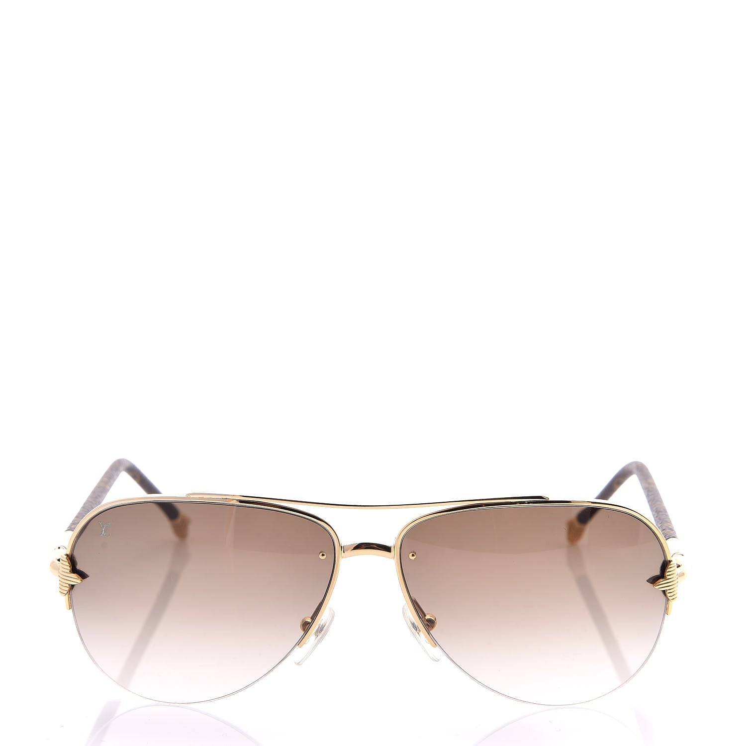 Louis Vuitton Monogram Petite Viola Pilote Aviator Sunglasses Z0571U Brown 2 of 7