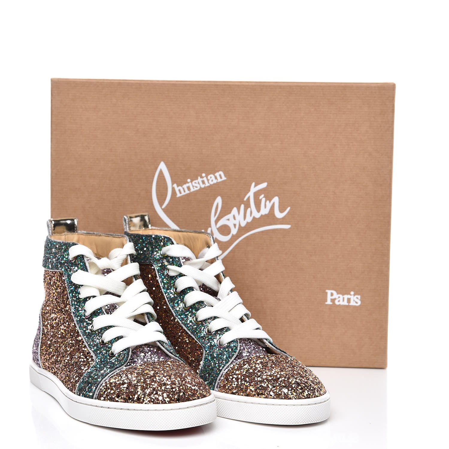 Christian Louboutin Bip Bip Glitter Womens Orlato Flat Sneakers 37.5 Multicolor 9 of 9