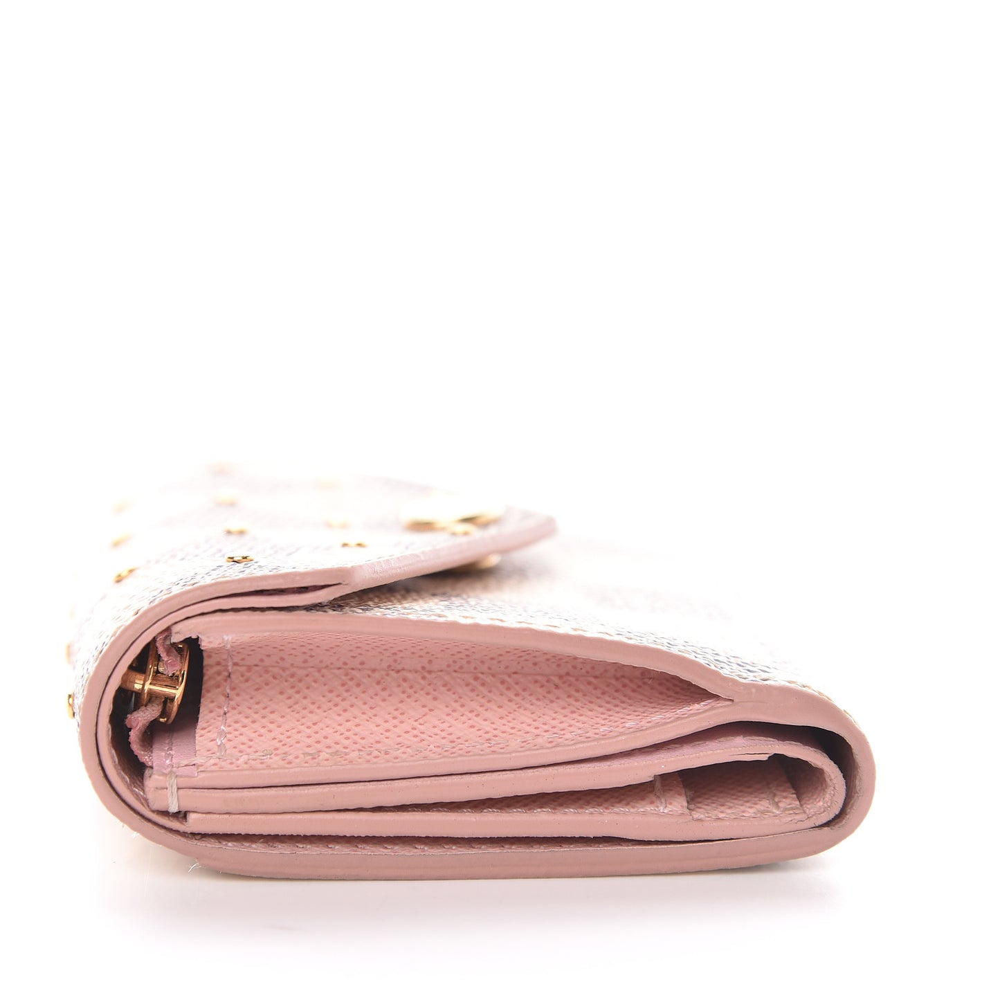 Damier Azur Studded Zoe Wallet Rose Ballerine