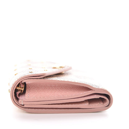 Louis Vuitton Damier Azur Studded Zoe Wallet Rose Ballerine 10 of 15