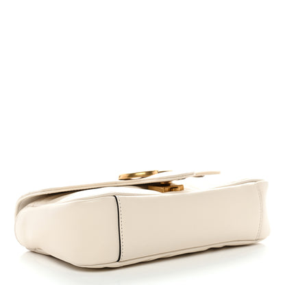 Gucci Calfskin Matelasse Mini GG Marmont Shoulder Bag White 3 of 9