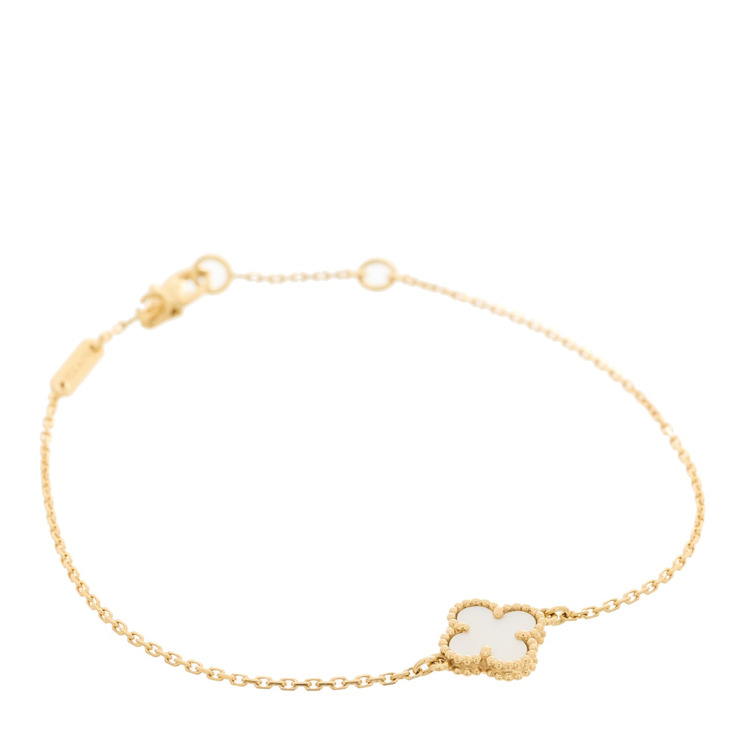 18K Yellow Gold Mother of Pearl Sweet Alhambra Bracelet
