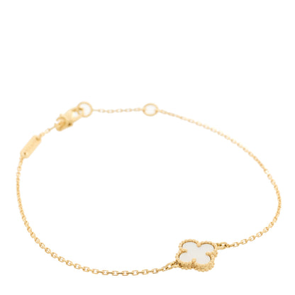 Van Cleef & Arpels 18K Yellow Gold Mother of Pearl Sweet Alhambra Bracelet 1 of 5
