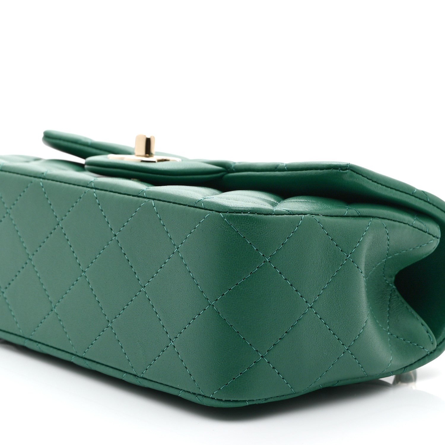 Chanel Lambskin Quilted Mini Top Handle Rectangular Flap Green 10 of 10