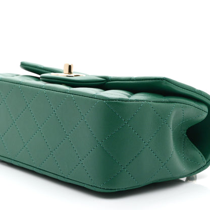 Chanel Lambskin Quilted Mini Top Handle Rectangular Flap Green 10 of 10