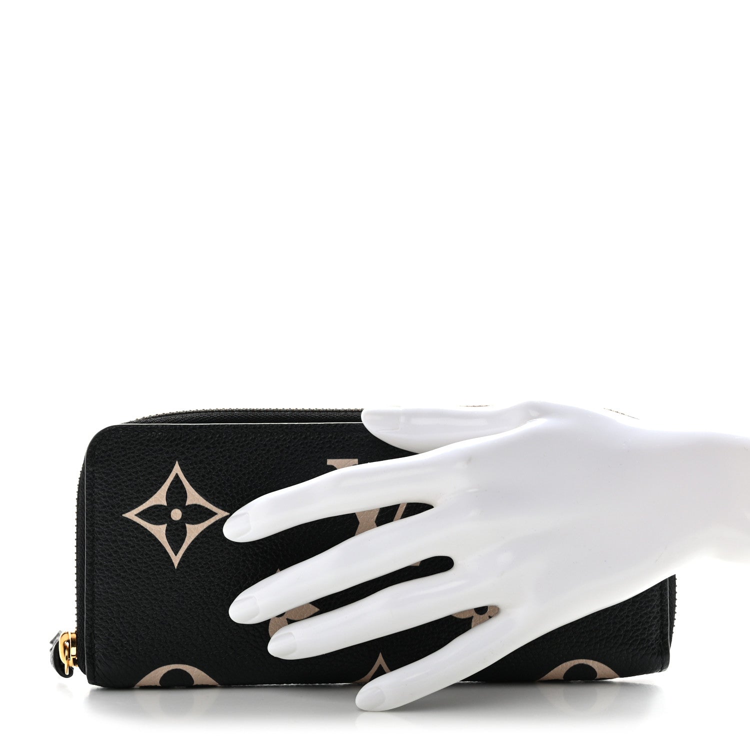 Louis Vuitton Empreinte Monogram Giant Clemence Wallet Black Beige 2 of 7