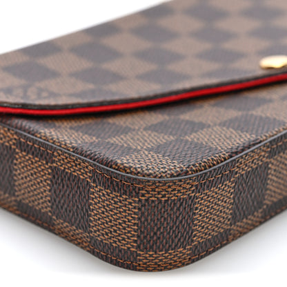 Louis Vuitton Damier Ebene Pochette Felicie Chain Wallet 9 of 11