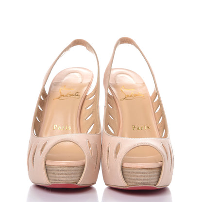 Christian Louboutin Calf Vegetale Griff Sling 120 Pumps 36 Natural Grezzo 2 of 12