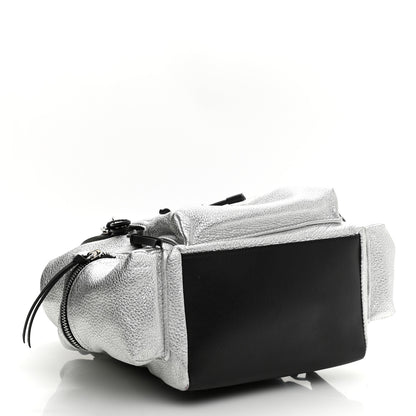 Burberry Metallic Deerskin Medium Rucksack Backpack Silver 4 of 8