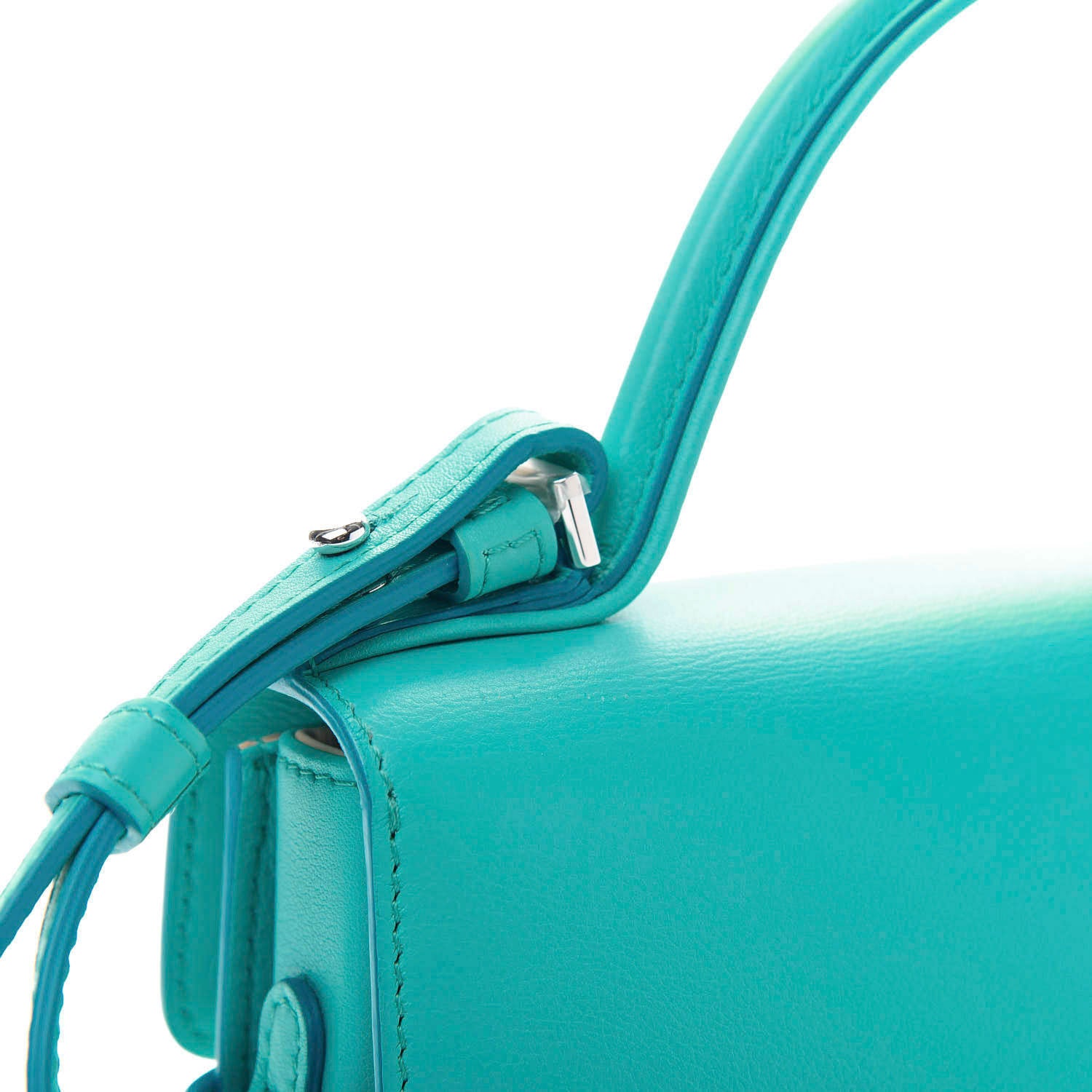 Delvaux Smooth Calfskin Mini Tempete Satchel Turquoise 14 of 15